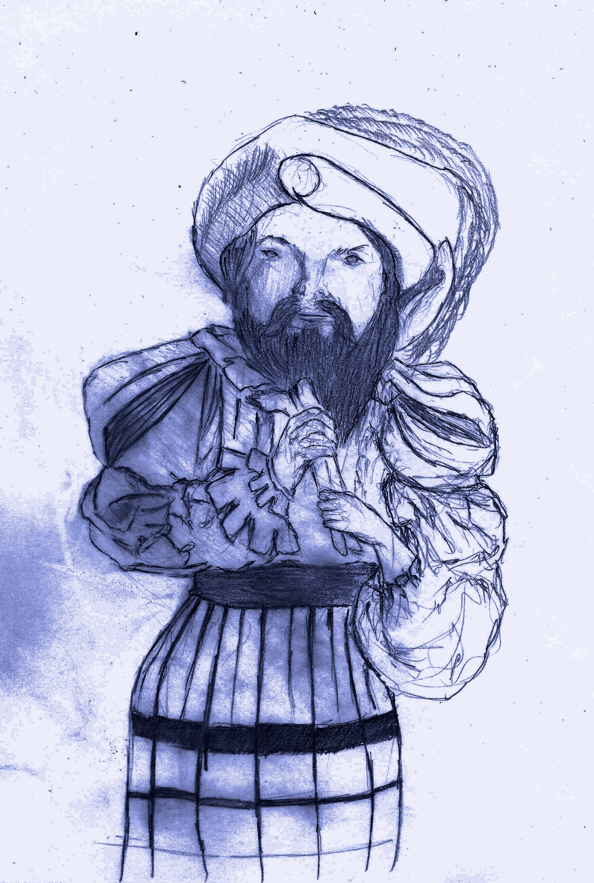A kind looking merchant.