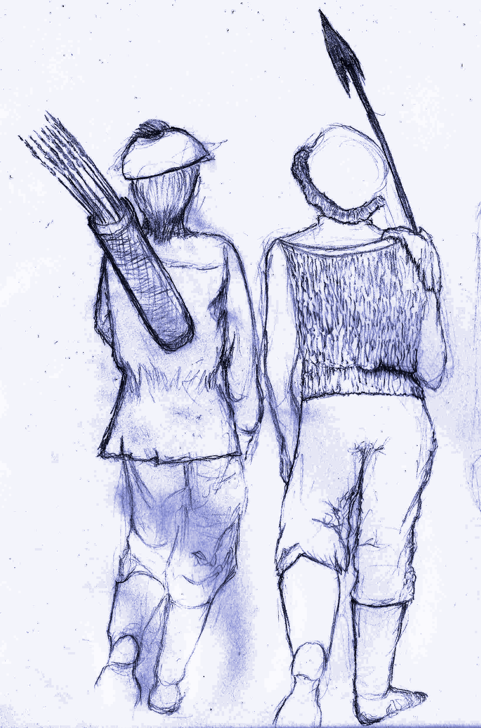 Two adventurers walking towards the guild.